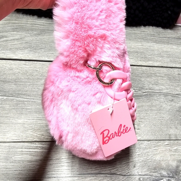 Barbie × Miniso Collection Barbie Series Plush Pink Versatile Handbag Purse - Picture 7 of 13